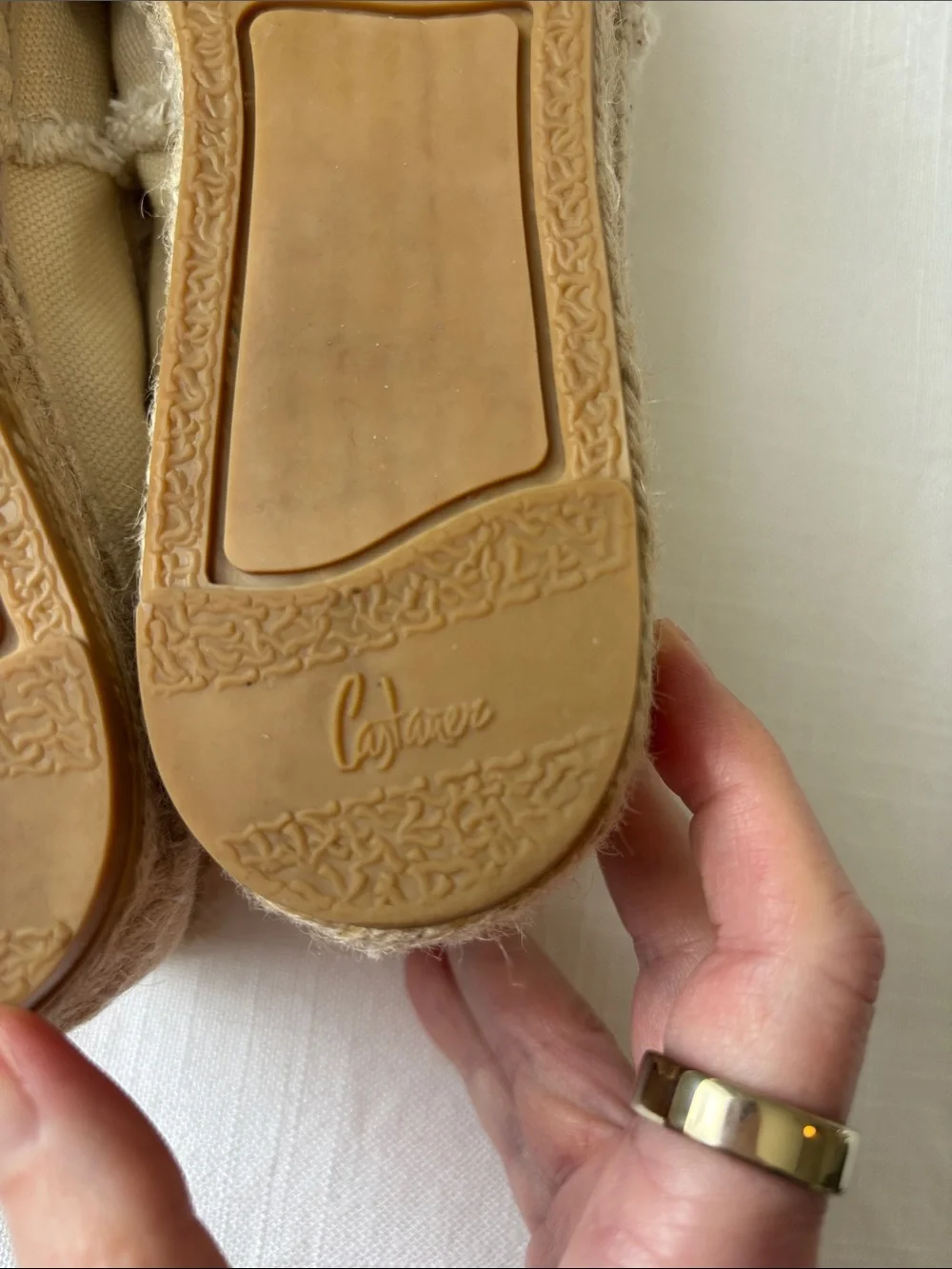 Castañer Casual Canvas Espadrille Flats in Cream Tan